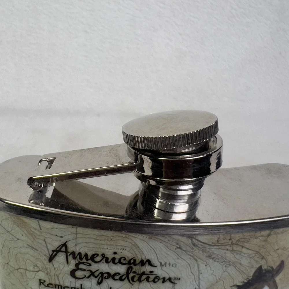 American Expedition Mustang Horse Stainless Steel Hip Flask 6oz Country Quote